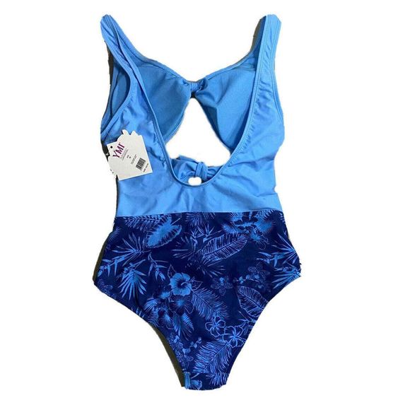 YMI Swim Bathing Wear Padded Size Juniors Sexy Back New Blue Large - Picture 4 of 6